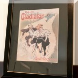 A14. Framed Cycles Gladiator print. 